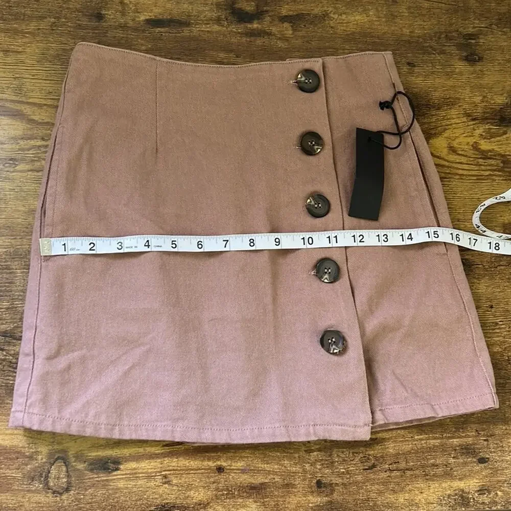 Chloe & Katie Tan Brown Tortoise Button Down Mini Skirt